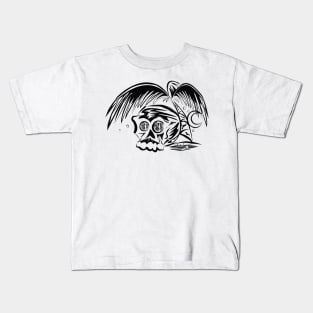 Skull Isle on White Kids T-Shirt